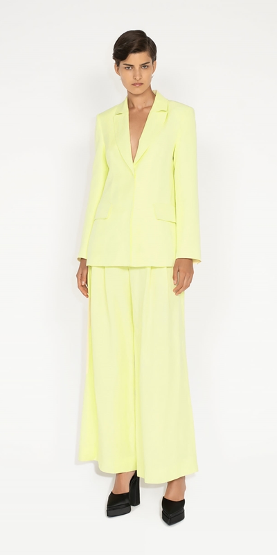 Wear to Work | Lime Wide Leg Pant | 352 Soft Lime