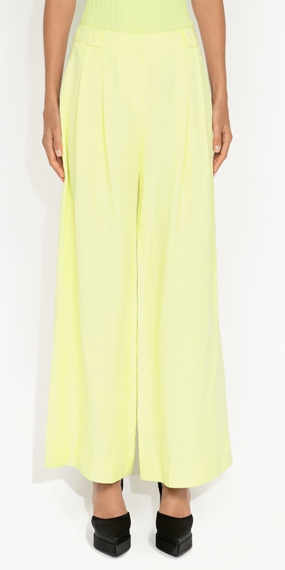 Made in Australia  | Lime Wide Leg Pant | 352 Soft Lime