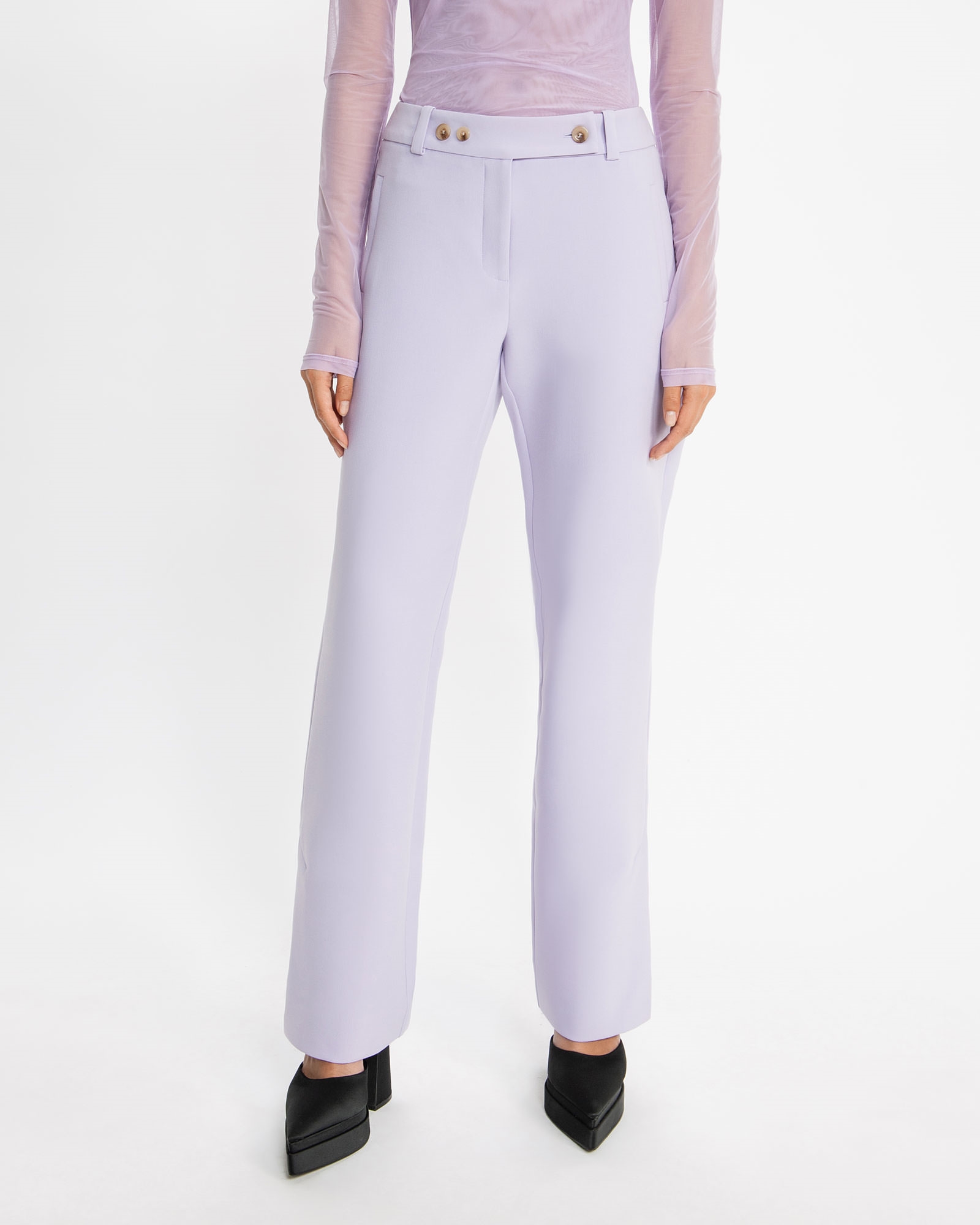 Lilac Button Detail Pant | Buy Pants Online - Cue