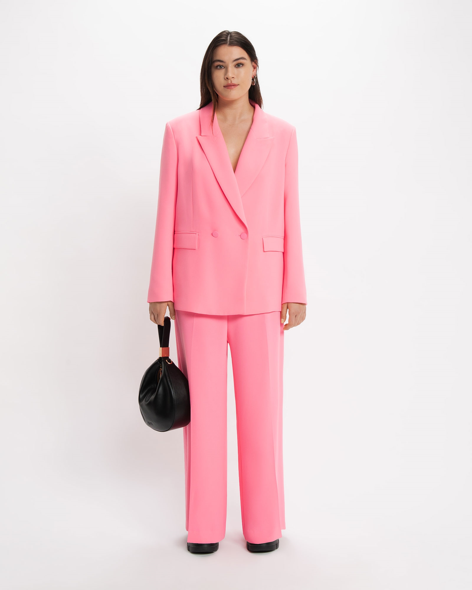 Neon Pink Flat Front Wide Leg Pant | Buy Pants Online - Cue