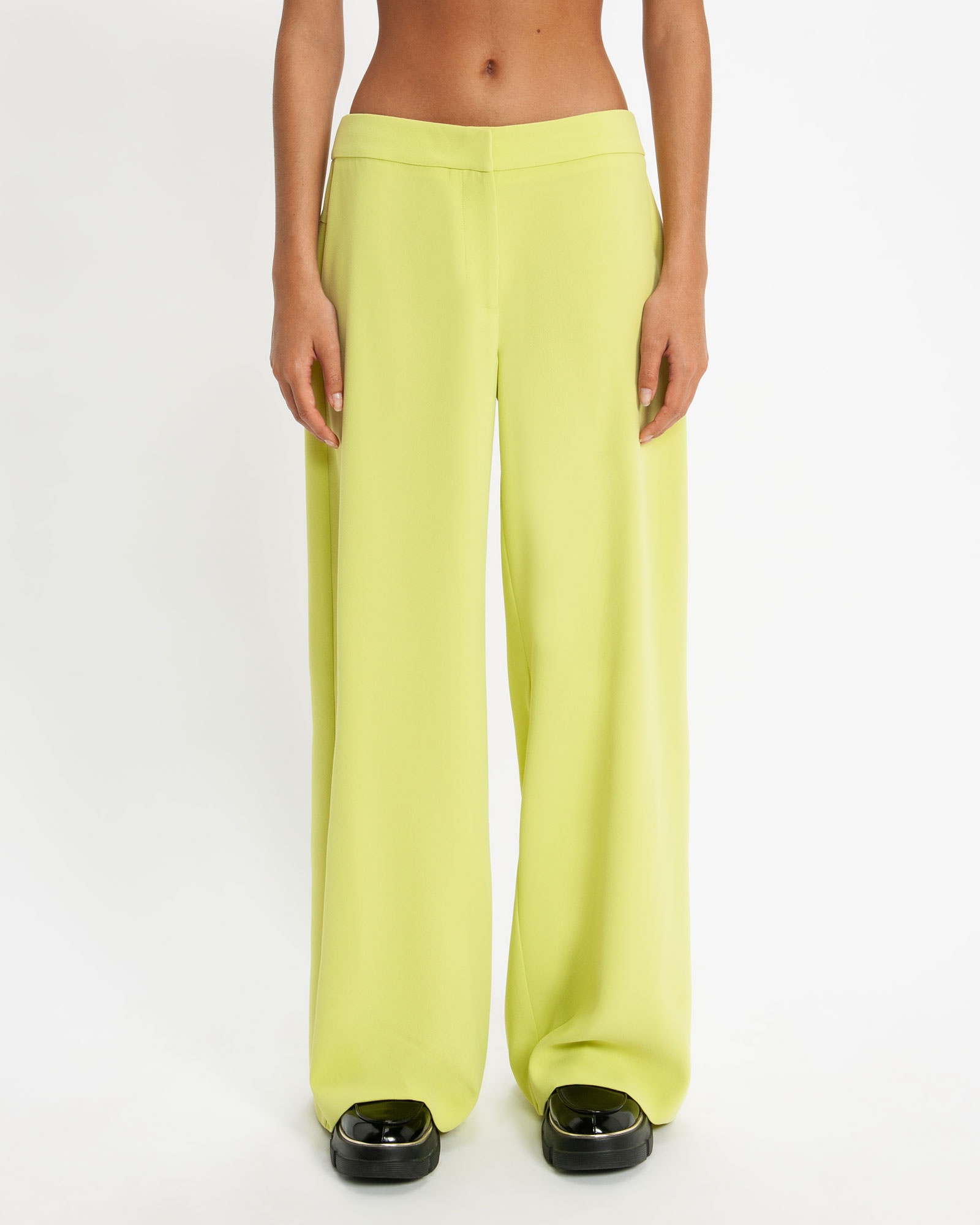 Soft Lime Flat Front Wide Leg Pant | Buy Pants Online - Cue
