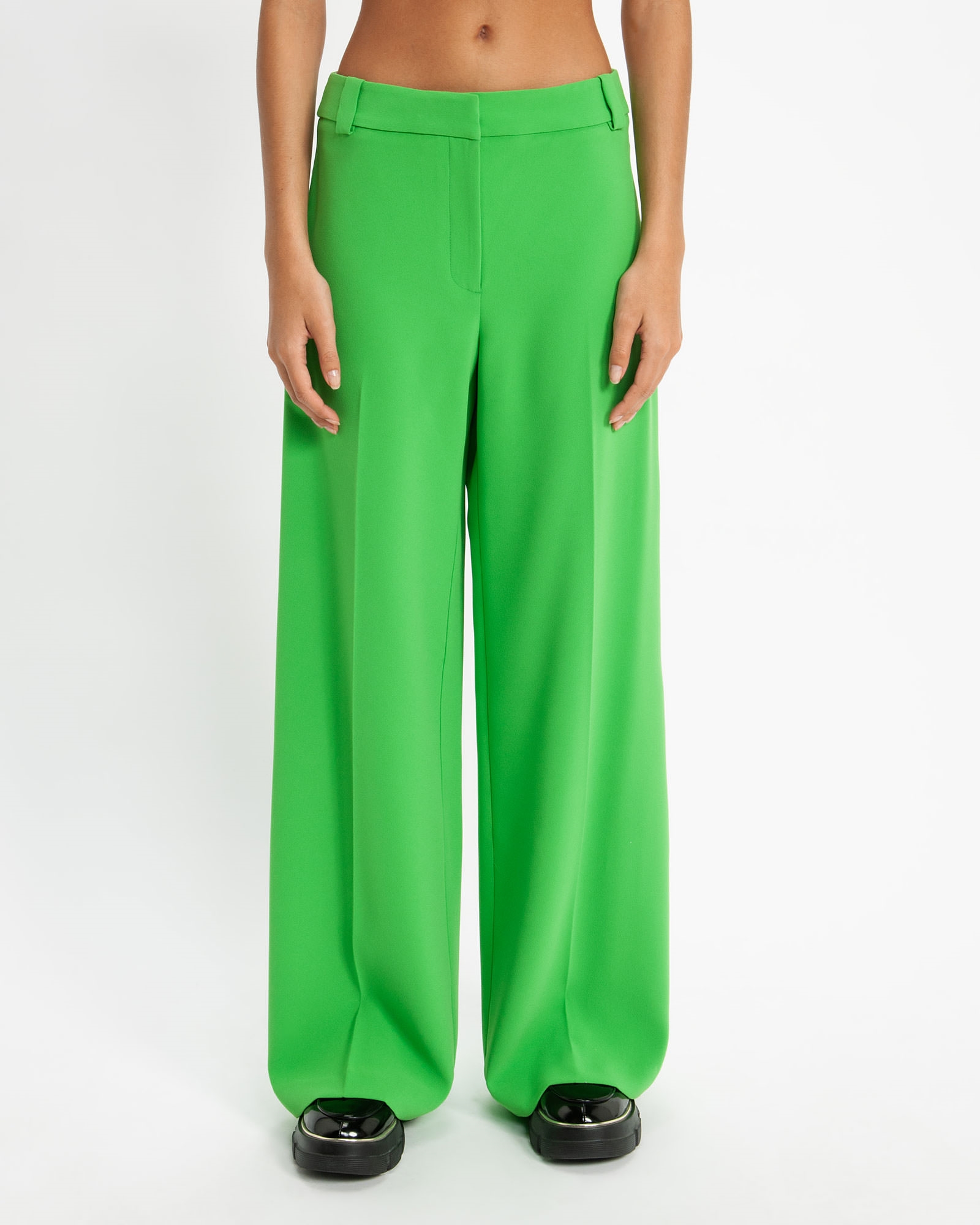 Tropical Green Flat Front Wide Leg Pant | Buy Pants Online - Cue