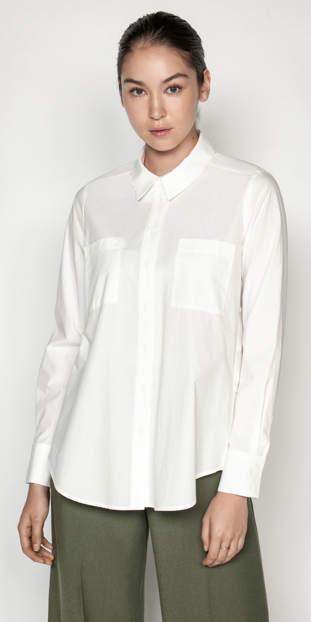 Waxed Cotton Button Up Shirt | Buy Tops Online - Cue