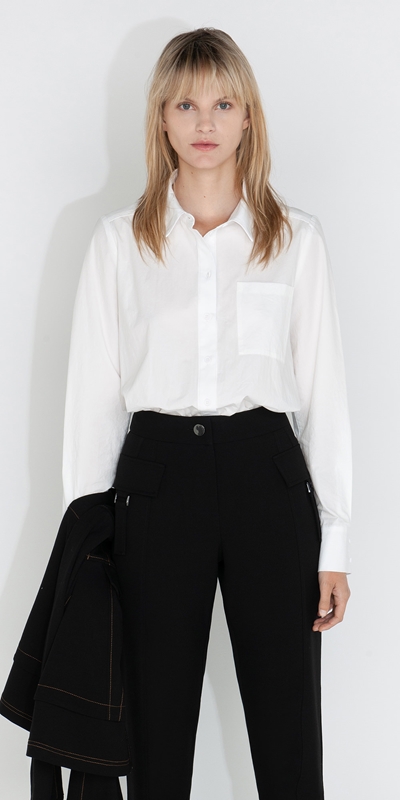 Tops and Shirts  | Classic Cotton Shirt | 110 Off White