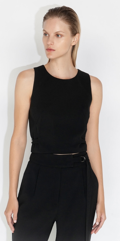 Tops and Shirts  | Cross Back Top | 990 Black