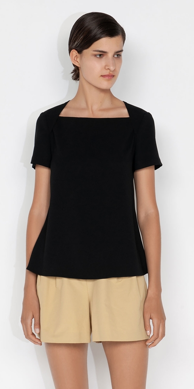 Tops and Shirts  | Square Neck Top | 990 Black