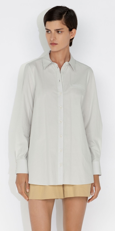 Tops and Shirts  | Classic Cotton Shirt | 247 Pale Stone