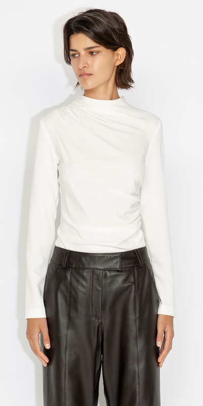 Tops and Shirts  | Ruched Body Top | 110 Off White