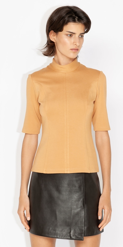 Tops and Shirts  | Double Knit Body Top | 291 Caramel