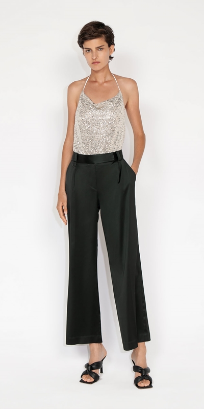 Tops and Shirts | Sequin Halter Neck Top | 907 Asteroid