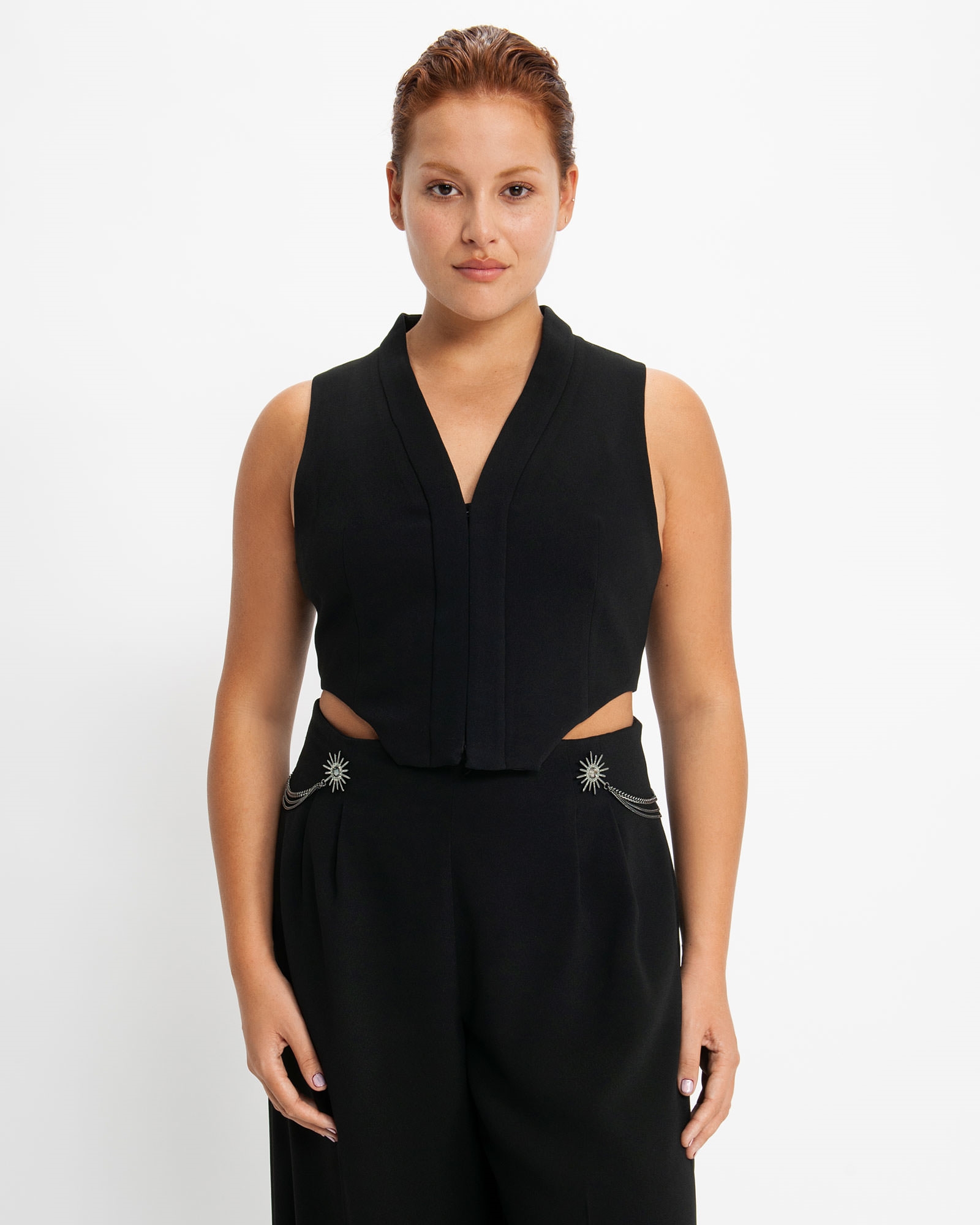 Tops and Shirts | Cut Out Back Vest | 990 Black