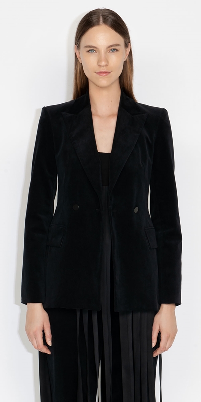 Jackets and Coats  | Rib Velvet Jacket | 990 Black