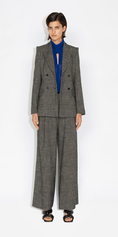 Jackets and Coats | Tweed Check Blazer | 979 Black Melange