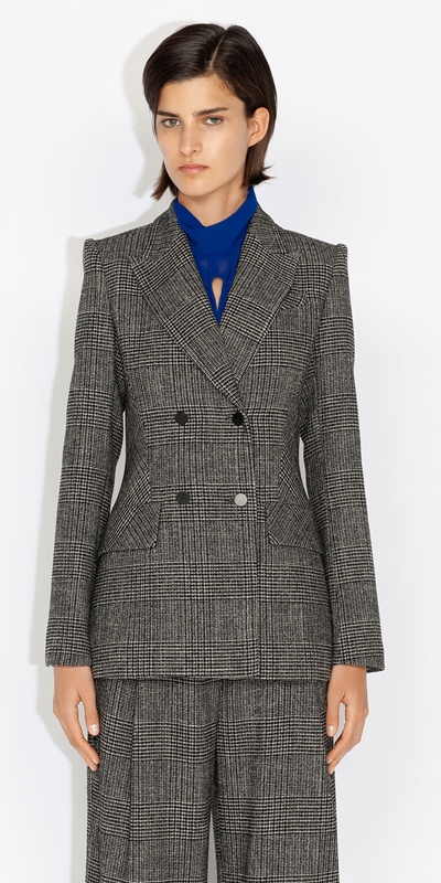 Jackets and Coats  | Tweed Check Blazer | 979 Black Melange