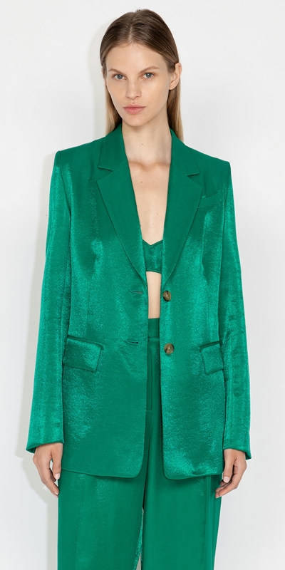 Jackets and Coats  | Relaxed Blazer | 335 Emerald