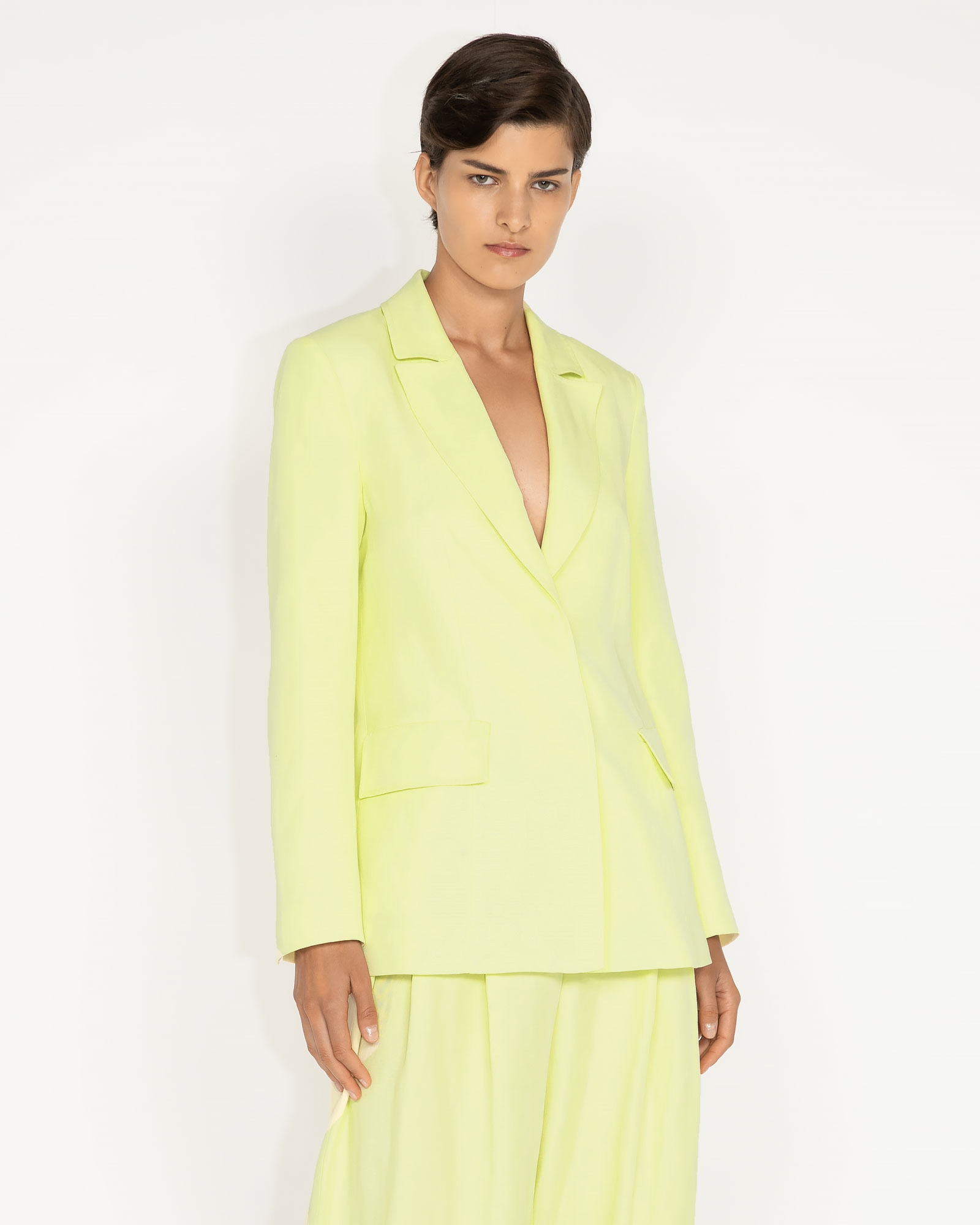 Sale  | Lime Topstitched Blazer | 352 Soft Lime