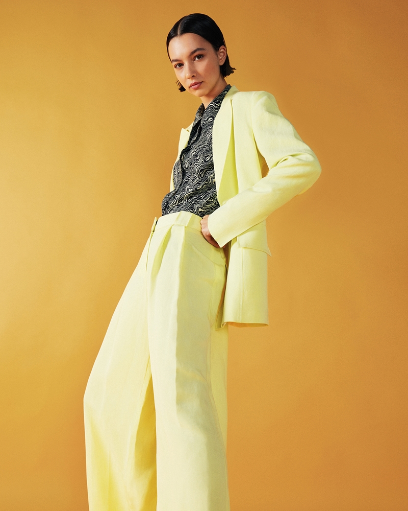 Jackets and Coats  | Lime Topstitched Blazer | 352 Soft Lime
