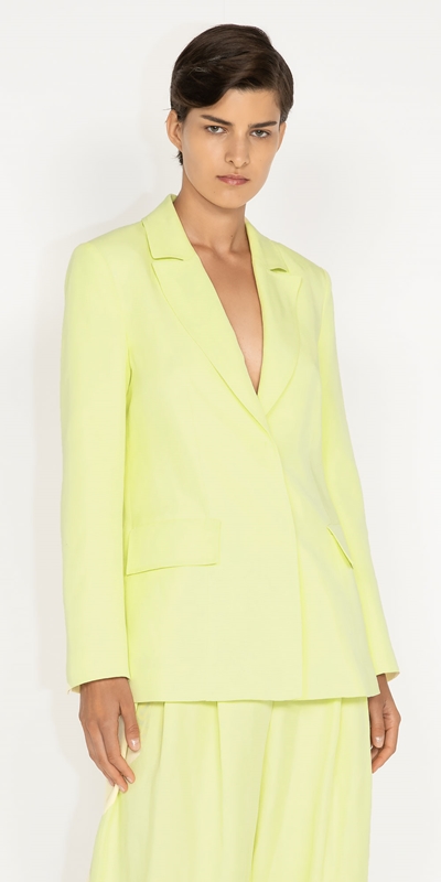Wear to Work  | Lime Topstitched Blazer | 352 Soft Lime