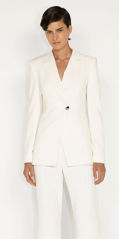 Wear to Work  | Single Button Blazer | 103 Ivory