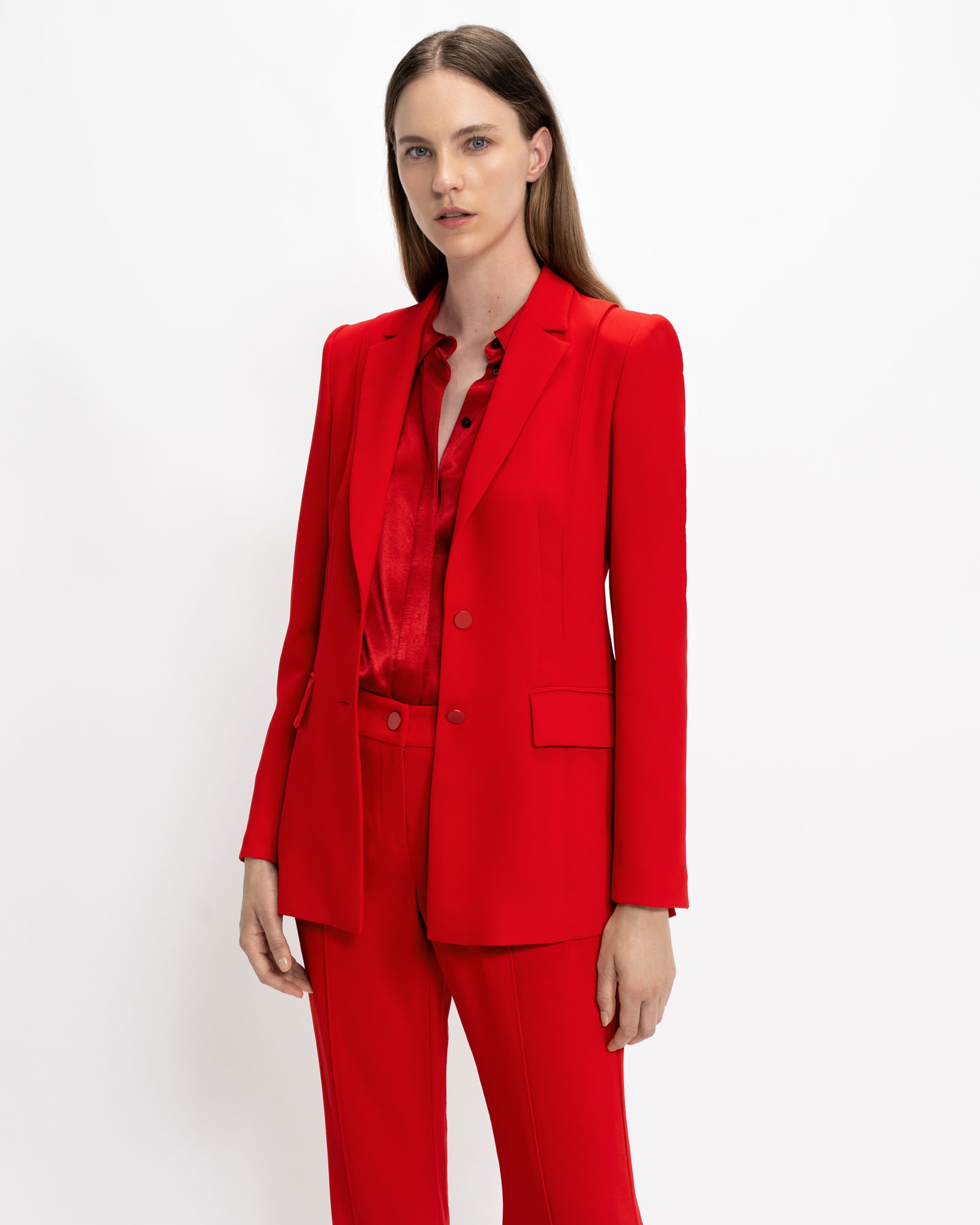 Jackets and Coats  |  Scarlet Sculptured Blazer | 665 Poppy