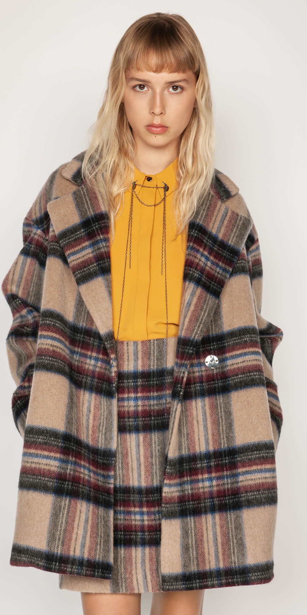 Plaid Wool Relaxed Coat | Buy Coats Online - Cue