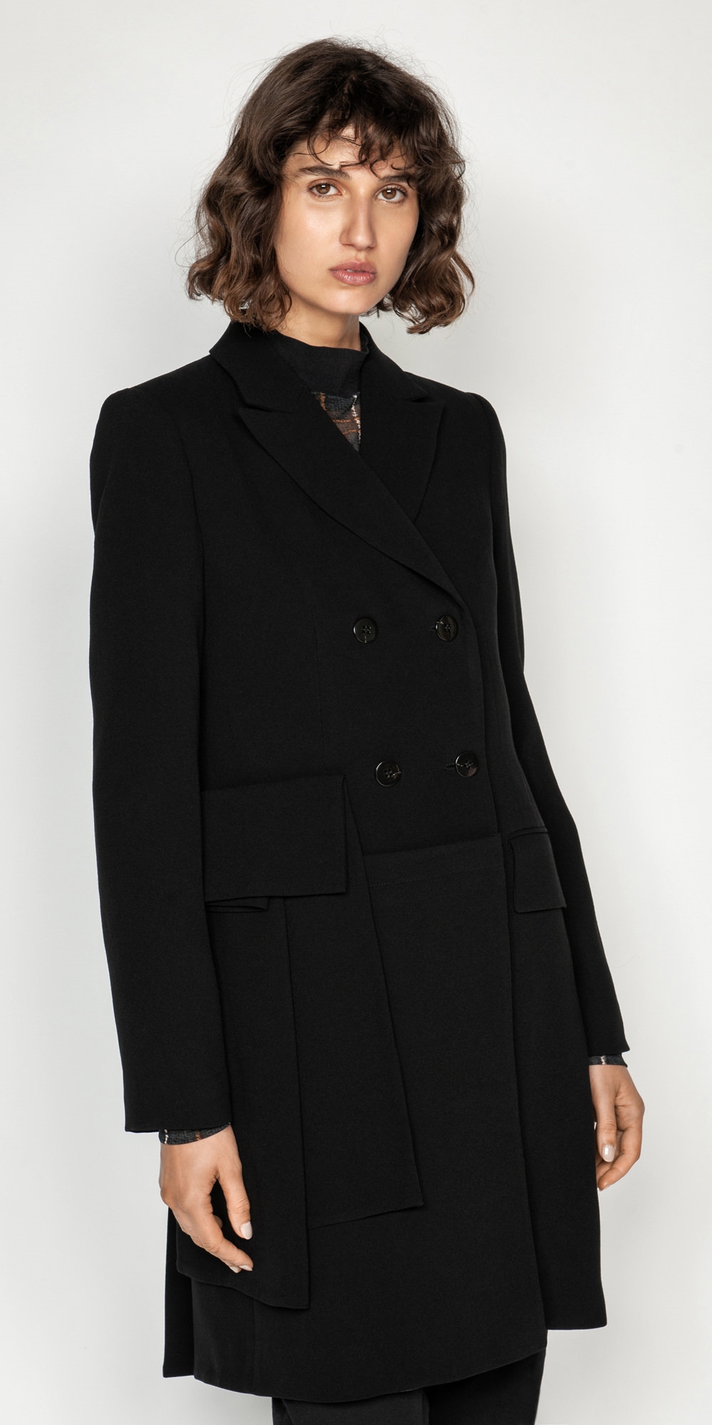 Asymmetric Double Breasted Coat | Buy Coats Online - Cue