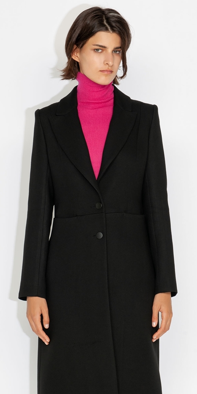 Jackets and Coats  | Black Viscose Coat  | 990 Black