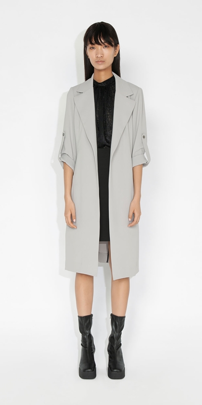 Jackets and Coats | Belted Trench | 945 Ash