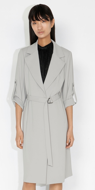 Cue Cares - Sustainable  | Belted Trench | 945 Ash
