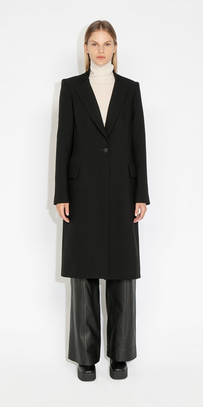 Jackets and Coats | Eco Collared Coat | 990 Black