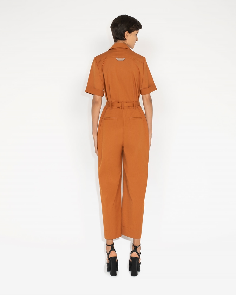 Jumpsuits  | Twill Belted Jumpsuit | 262 Ochre