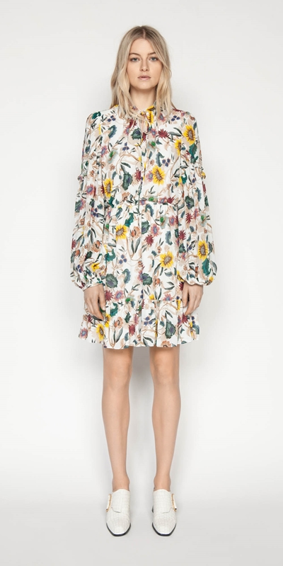 Vivid Floral Frill Dress | Buy Dresses Online - Cue