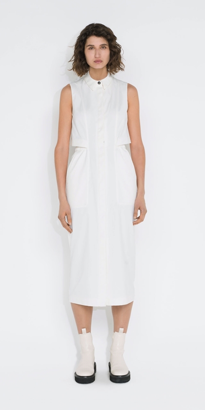 Dresses | Cut Out Midi Dress | 110 Off White