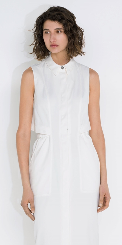 Dresses  | Cut Out Midi Dress | 110 Off White