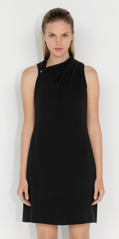 Dresses  | Tucked Shoulder Dress | 990 Black