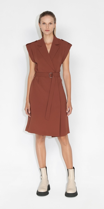Dresses | Back Cut Out Trench Dress | 851 Chestnut