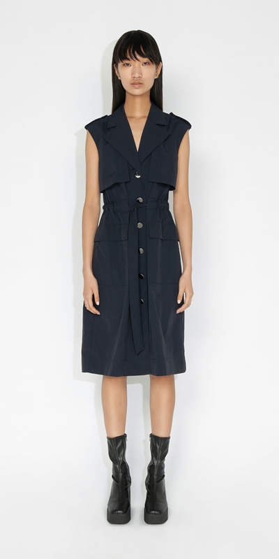 Made in Australia | Recycled Nylon Trench Dress | 780 Ink