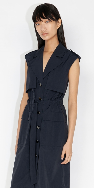 Sale  | Recycled Nylon Trench Dress | 780 Ink