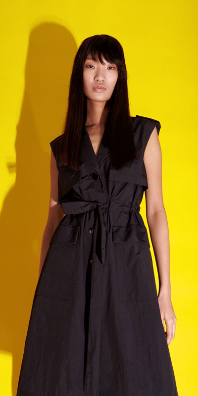 Dresses | Recycled Nylon Trench Dress | 990 Black