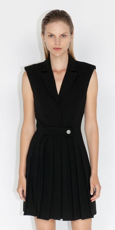 Dresses  | Sleeveless Blazer Dress | 990 Black