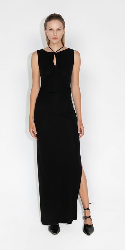 Dresses | Jersey Keyhole Dress | 990 Black
