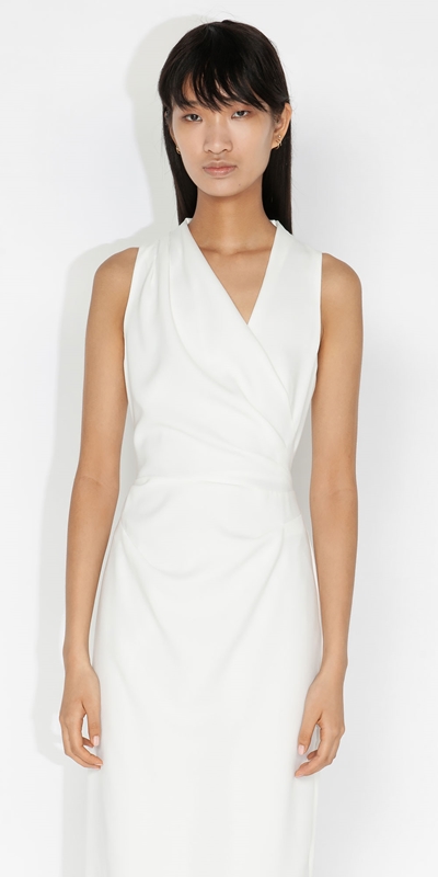 Sale  | Asymmetric Draped Dress | 103 Ivory