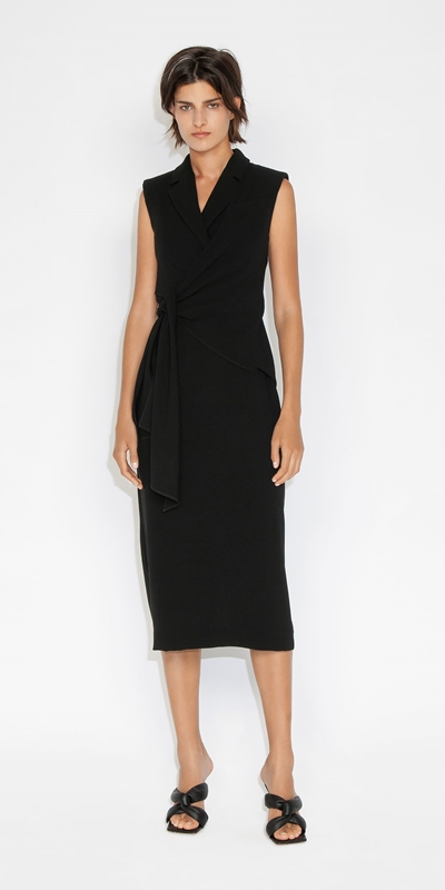 Sale | Wrap Front Blazer Dress | 990 Black