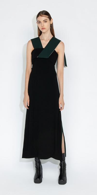 Sale | Spliced Origami Dress | 990 Black