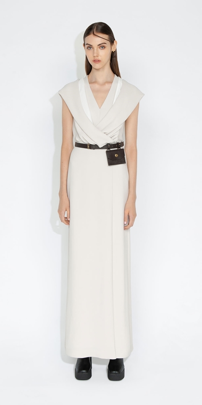 Made in Australia | Hooded Column Dress | 111 Parchment