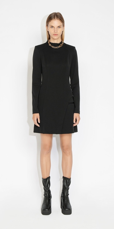 Wear to Work | Asymmetric Mini Dress | 990 Black