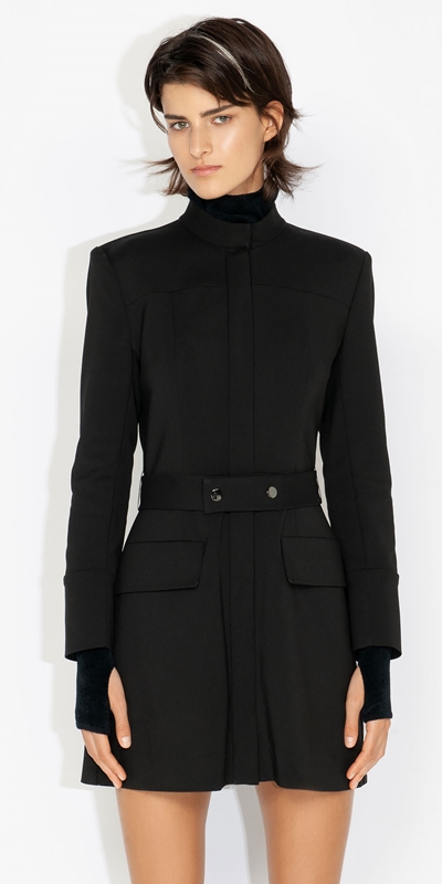 Sale  | Belted A-Line Dress | 990 Black