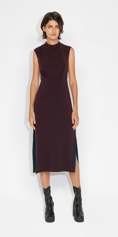 Dresses | Spliced Column Dress | 619 Bordeaux