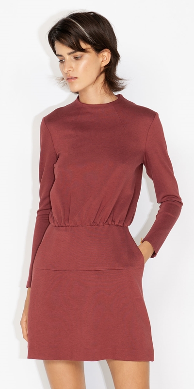 Made in Australia  | Double Knit Mini Dress | 643 Russet