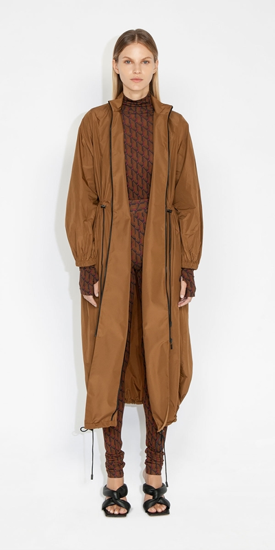 Jackets and Coats | Drawstring Midi Dress | 355 Olivine